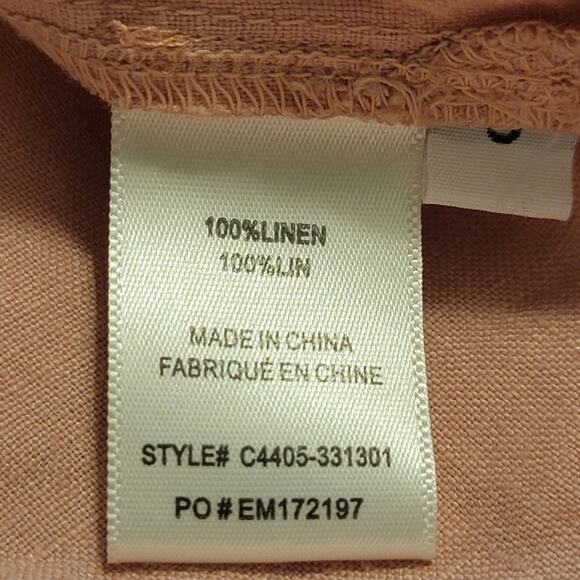 Cloth & Stone Linen Pink Button Down Shirt V Neck Long Sleeve Casual Workwear S - Picture 11 of 13